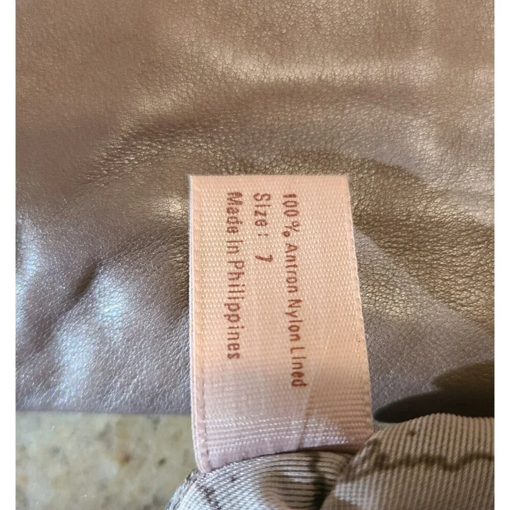 Vintage Size M 7 Gray Soft Leather Lined 8.5
